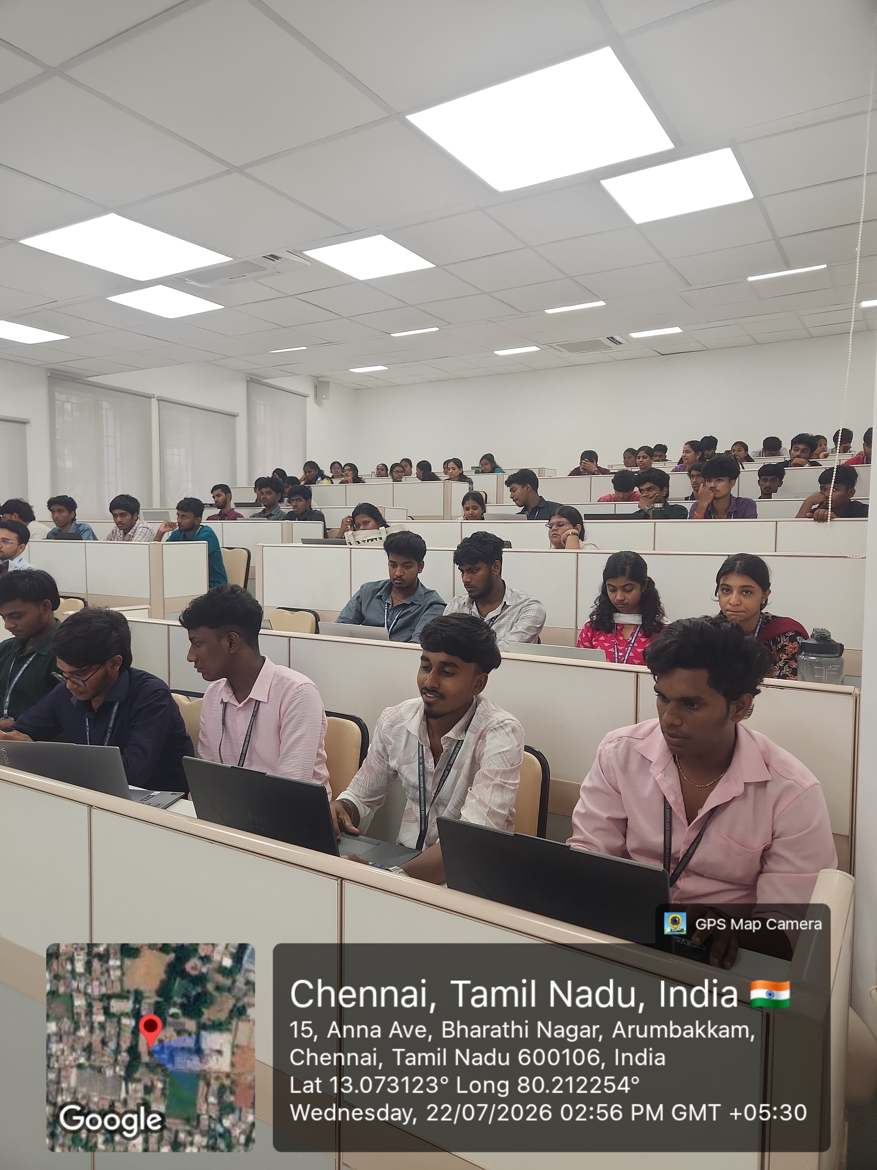 Students at laptops during the Email 101 workshop in Chennai